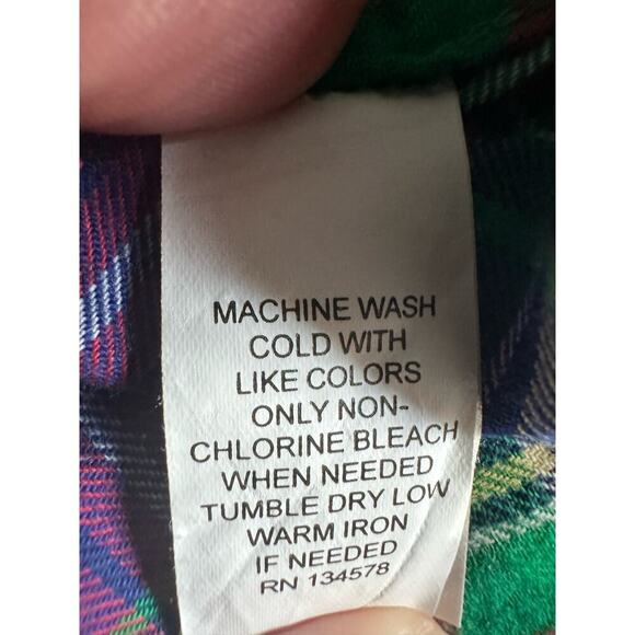 Vineyard Vines | Size: 8 | Plaid Flannel Tunic top Roll Tab Sleeve coastal beach - Picture 6 of 7